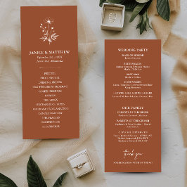 Programa de Boda Boho de Terracota con Flor Silves