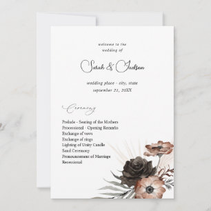Programa de Boda Boho Floral Negro y Natural 2