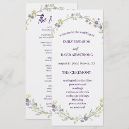Programa de Boda Boho Floral Simple Moderno