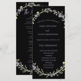 Programa de Boda Boho Floral Simple Moderno