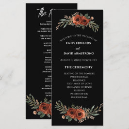 Programa de Boda Boho Floral Terracota Malhumorado