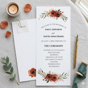 Programa de Boda Boho Floral Terracota Malhumorado