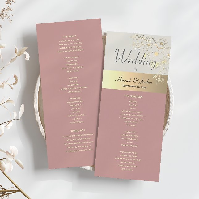 Programa de Boda Boho Rosa Polvoriento (Subido por el creador)