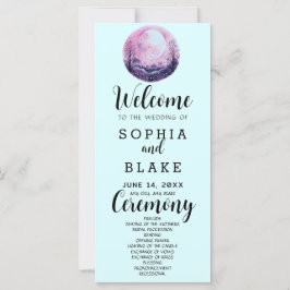 Programa de Boda Boho Rosa y Blanco Luna Llena Azu