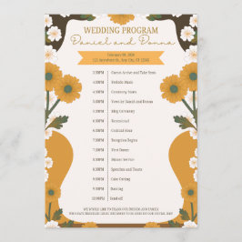 Programa de Boda – Borde Floral Amarillo y Blanco