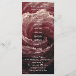 Programa de Boda Borgoña con Rosa Roja Romántica