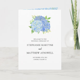 Programa de Boda Botánica Blue Hydrangea Bouquet