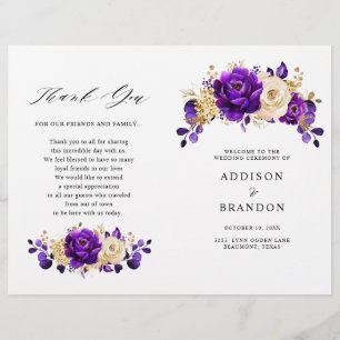 Programa de Boda Botánica Royal Purple Violet Gold