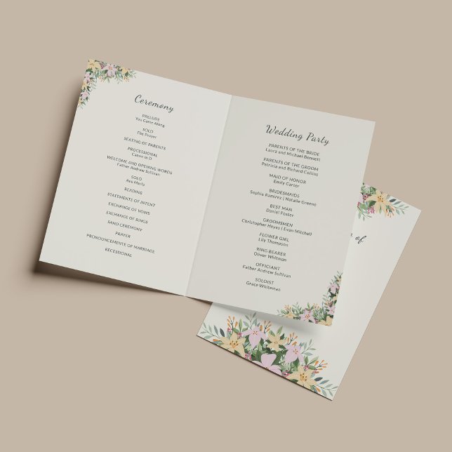 Programa de boda botánico (Subido por el creador)