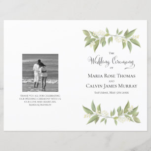 Programa de Boda Botánico Elegante de Verdor