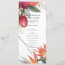 Programa de Boda Botánico Paraíso Floral Tropical