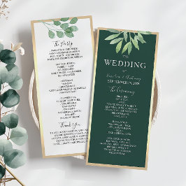 Programa de Boda Botánico Verde Esmeralda