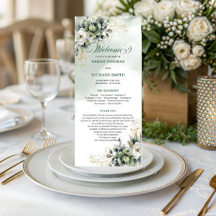 Programa de Boda Botánico Verde Polvoriento