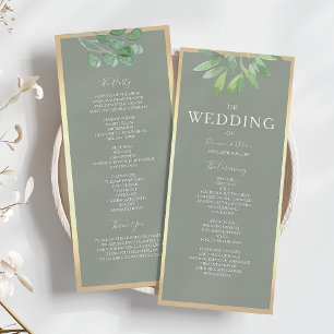 Programa de Boda Botánico Verde Salvia