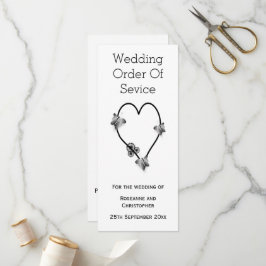 Programa De Boda Cardíaca De Mariposa Blanca Y Neg