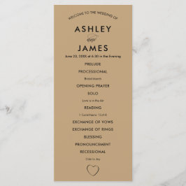 Programa de Boda Cardíaca Moderna para Ceremonia