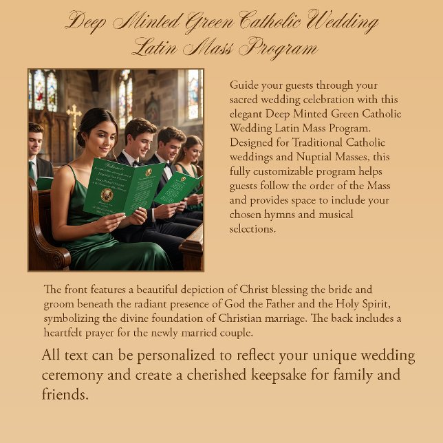 Programa de Boda Católica de Misa Latina Verde Acu (Subido por el creador)