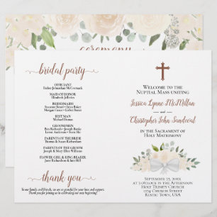 Programa de Boda Católico DIY Rosas de Champán Dob