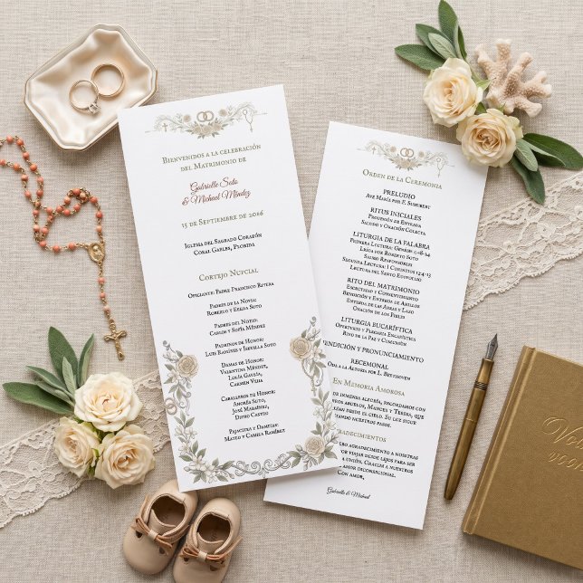 Programa de Boda Católico Elegante Libreto de Misa (Subido por el creador)
