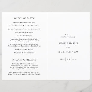 Programa de Boda Católico en Blanco y Negro Limpio