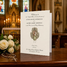 Programa de Boda Católico Floral Vintage Matrimoni