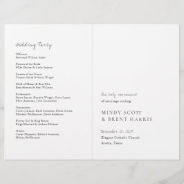 Programa de Boda Católico Minimalista Moderno y Ec