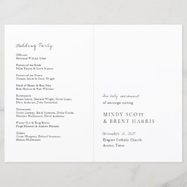 Programa de Boda Católico Moderno Minimalista