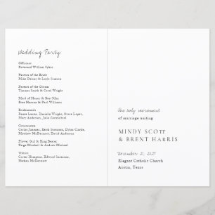 Programa de Boda Católico Moderno Minimalista