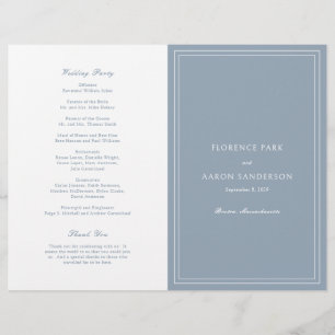 Programa de Boda Católico Presupuesto Azul Polvori