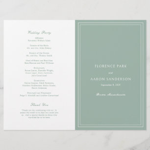 Programa de Boda Católico Presupuesto Verde Salvia
