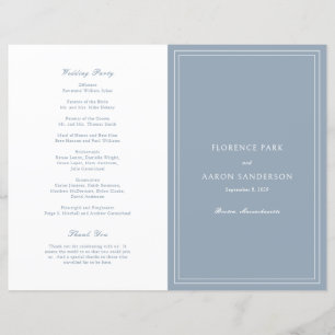 Programa de Boda Católico Tradicional Azul Polvori