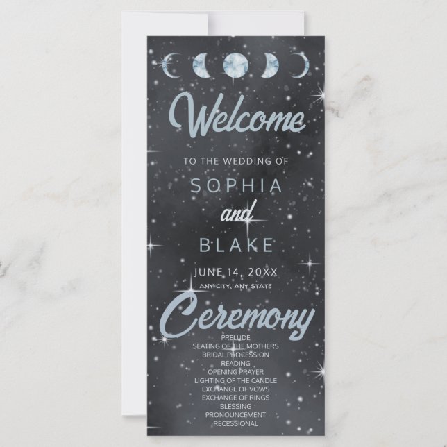Programa de Boda Celestial de la Luna de Noche Sta (Anverso)