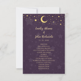 Programa de Boda Celestial Morado Estrellas y Luna