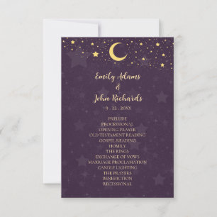 Programa de Boda Celestial Morado Estrellas y Luna