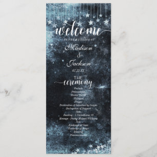 Programa de Boda Celestial Star Struck Watercolor