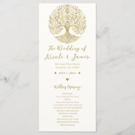 Programa de Boda Celta Árbol de la Vida Crema y Or