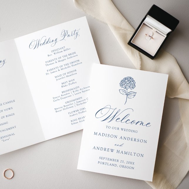 Programa de Boda Clásico de Hortensias Azules de l (Subido por el creador)