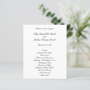 Programa de Boda Clásico en Blanco y Negro Atempor