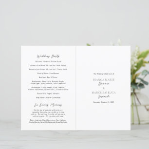 Programa de Boda Clásico en Blanco y Negro Atempor