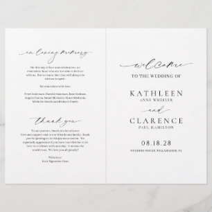 Programa de Boda Clásico en Blanco y Negro Económi
