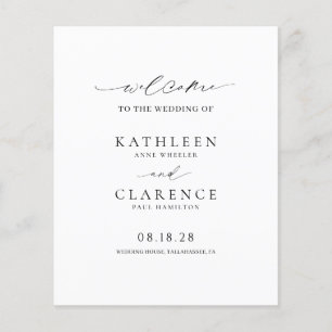 Programa de Boda Clásico en Blanco y Negro Elegant