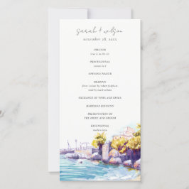 Programa de Boda Coastal Sand Beach Rocky Seascape