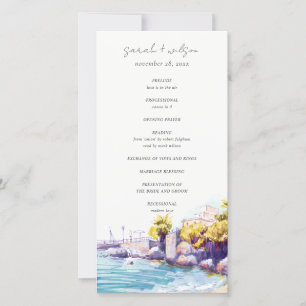 Programa de Boda Coastal Sand Beach Rocky Seascape