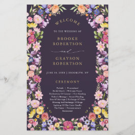 Programa de Boda Colorida Spring Wildflower Meadow