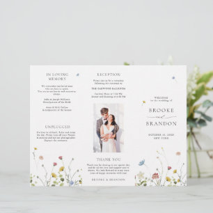 Programa de Boda Colorida Spring Wildflower Meadow