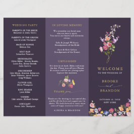 Programa de Boda Colorida Spring Wildflower Meadow
