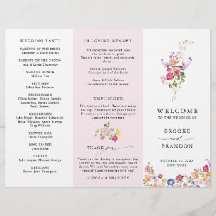 Programa de Boda Colorida Spring Wildflower Meadow