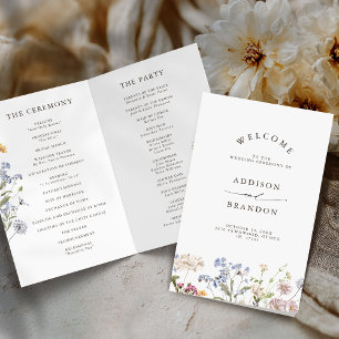 Programa de Boda Colorida Spring Wildflower Meadow