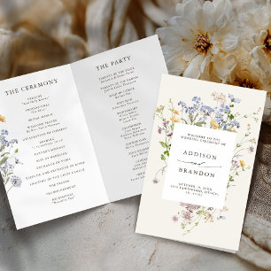 Programa de Boda Colorida Spring Wildflower Meadow