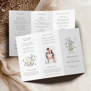 Programa de Boda Colorida Spring Wildflower Meadow